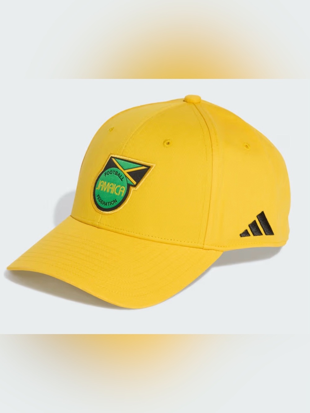 NWT Adidas Jamaica Football Federation 26 Bob Marley Yellow Hat/Cap Sz. M/L